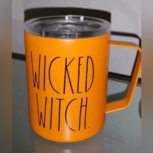 Rae Dunn Insulated Stainless Steel Orange "Wicked Witch" Mug, NEW